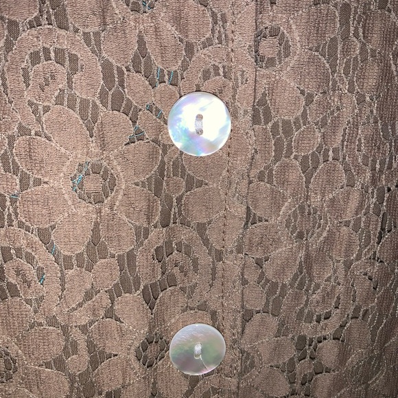 Spence NWT dress size 20 crochet knit tan knee length formal plus size 2X - Picture 8 of 13